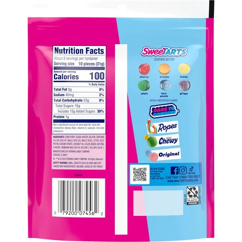 Miniatura 8 de SweeTarts Gomitas Fruity Splitz, caramelo, dulce y agridulce, bolsa resellable, 9 oz