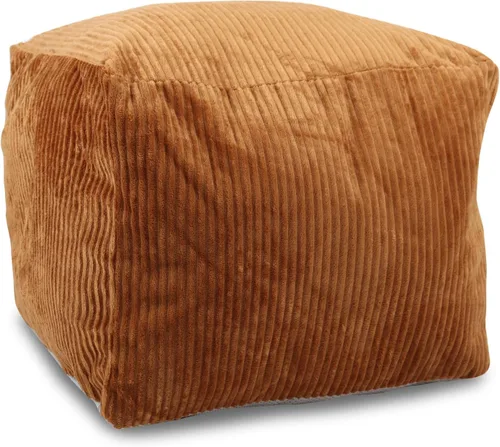 Miniatura 11 de Sexysamba Solo Funda de Puf Redondo de Pana, 20" x 16" Puf Otomano Decorativo Sin Relleno para Reposapiés, Fundas de Puf de Piso Lavables para Silla