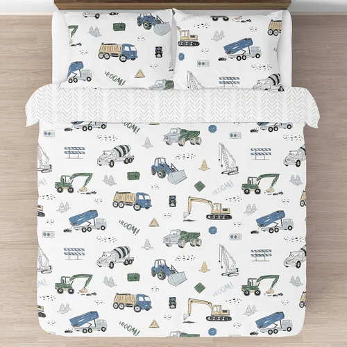 Miniatura 3 de Sweet Jojo Designs Anchors Away - Juego de ropa de cama de 3 piezas para niños, color azul marino y blanco, tamaño matrimonial/queen