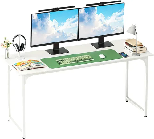 Miniatura 28 de BestOffice Escritorio para computadora, escritorio de oficina en casa, estilo moderno y simple para oficina en casa, estudio y escritura