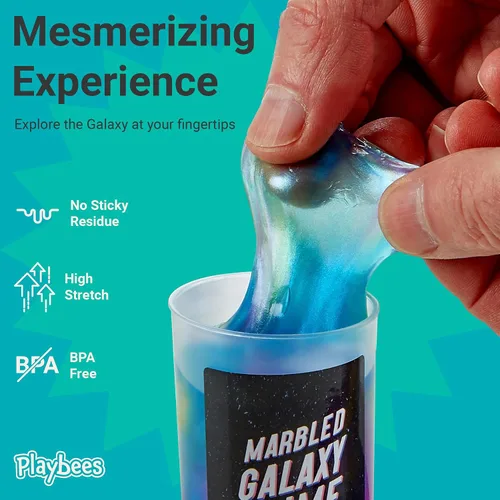 Miniatura 4 de Slime de unicornio de galaxia marmolada – Paquete de 12 – Kit de unicornio cósmico para estimulación sensorial y juego creativo, regalo perfecto