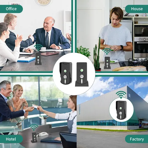Miniatura 3 de Timbre de puerta inalámbrico, intercomunicador de 2 vías, puerta de comunicación, timbre con altavoz con control de volumen de largo alcance de 3280