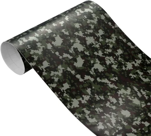 Miniatura 12 de Queenbox Rollo de vinilo autoadhesivo para automóvil, diseño de camuflaje militar, 11.8 x 39.4 in, hecho a mano, amarillo militar