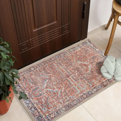 Miniatura 57 de GLN Rugs Traditional Collection - Alfombra de felpilla lavable a máquina, tradicional, antideslizante, alfombra de felpilla de pelo bajo, para sala