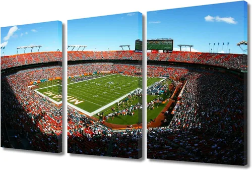 Miniatura 86 de 3 piezas de arte de pared deportivo del equipo de fútbol de los Vikings de Estados Unidos, pinturas de estadios deportivos Minnesota, Estados