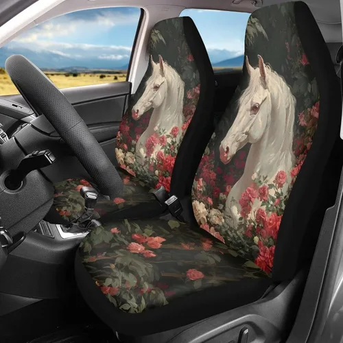 Miniatura 20 de Bulopur Art Horse - Juego de 2 fundas universales para asientos delanteros de automóvil, protectores enteros adecuados para la mayoría