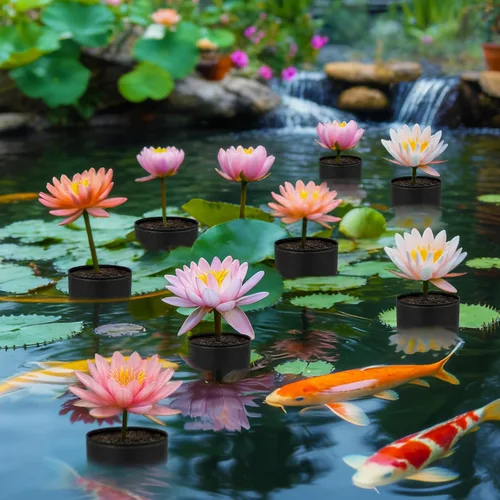 Miniatura 4 de 4 bolsas grandes de plantación de estanques acuáticos de 10 x 12 pulgadas, macetas de tela reutilizables para plantas acuáticas de 5 galones