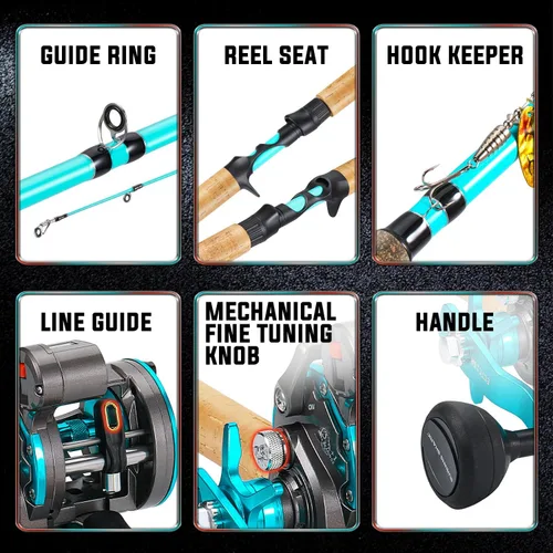 Miniatura 5 de Sougayilang Inshore Fishing Rod Combo with Line Counter Fishing Reel Suitable for Catfish, Salmon/Steelhead, Striper Bass Fishing