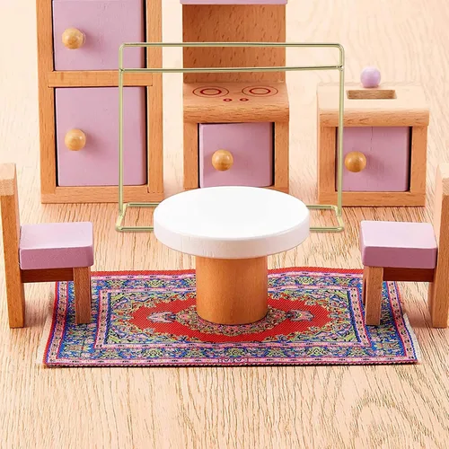 Miniatura 5 de NUOBESTY Perchero para casa de muñecas, mini soporte de exhibición de metal para casa de muñecas para accesorios de muñecas y decoración de armario