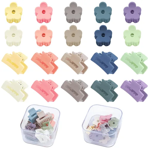 Miniatura 9 de SuPoo Pinzas pequeñas para el cabello, mini garras de flores, 20 piezas de accesorios para cola de caballo, garras de peinado de cabello de 1.1