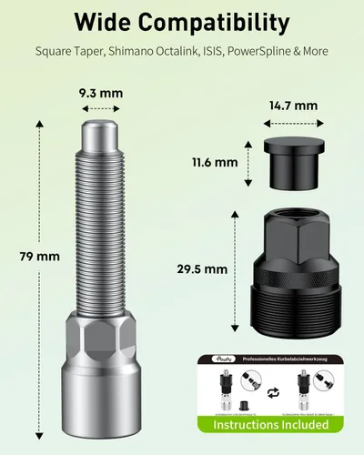 Miniatura 3 de Pawfly Kit de extractor de manivela de bicicleta, herramienta de extracción de manivela para cónica cuadrada, Shimano Octalink y brazos de manivela