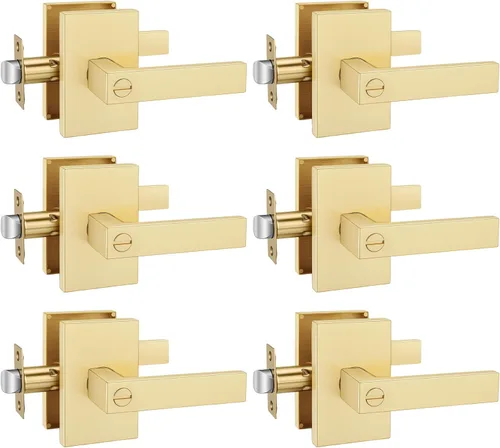 Miniatura 12 de Juego de cerraduras negras para puerta exterior, juego de cerraduras de puerta delantera con cerrojo de seguridad, juego de cerraduras cuadradas