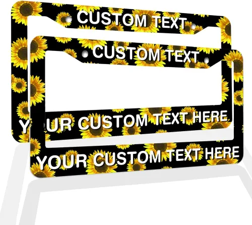 Miniatura 3 de Marcos de Matrícula con Cualquier Texto - Marco de Placa con Tu Mensaje Personalizado, Marco de Matrícula Personalizado con Nombre, Monograma, Logo