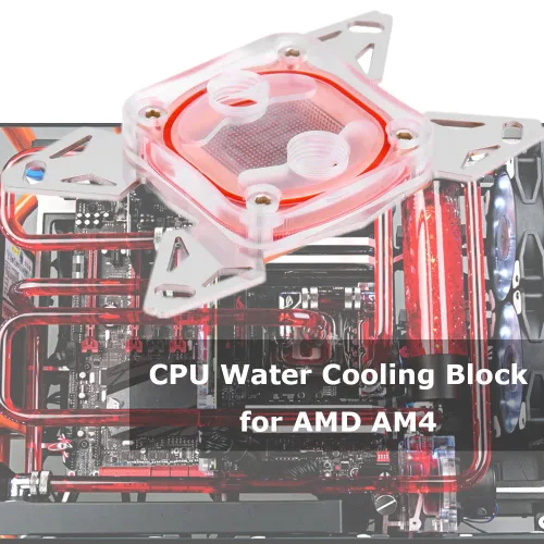 Miniatura 2 de Diyeeni Bloque de agua de CPU para enchufe AM4, enfriador de CPU de refrigeración por agua, disipador de calor G1/4 pulgadas, rosca de cobre