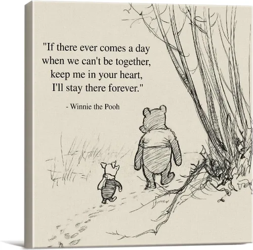Miniatura 17 de Arte de pared clásico con cita de Winnie the Pooh, retro, Any Day Spent With You is My Favorite Day Sayings, lienzo, cuadros enmarcados, letrero