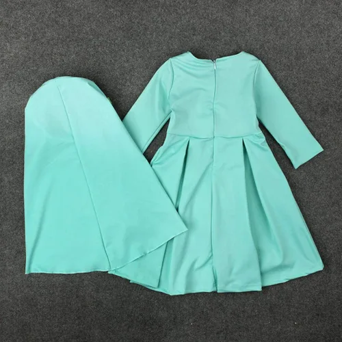 Miniatura 5 de Vestido de ropa para niña pequeña musulmana, traje de Ramadán tradicional Abaya Dubai para niñas que van a casa