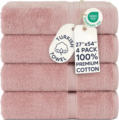 Miniatura 132 de Chakir Turkish Linens - Toallas turcas de 100% algodón, suaves y absorbentes (4 paños, color gris)