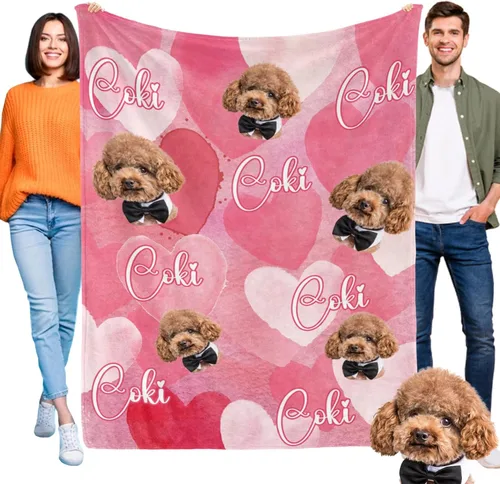 Miniatura 31 de Manta personalizada para perros con nombre – Manta personalizada para perros grandes, medianos y pequeños, manta suave y acogedora, regalo