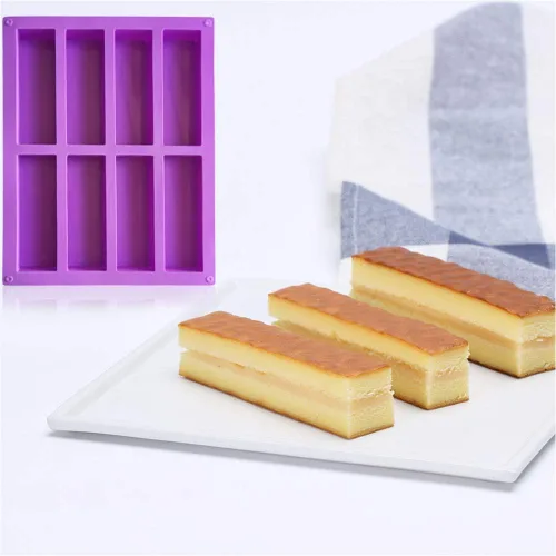 Miniatura 4 de Palksky (2 piezas) Barra rectangular de granola de 8 cavidades, molde de silicona, moldes de barra de nutrición/cereales, barra de energía