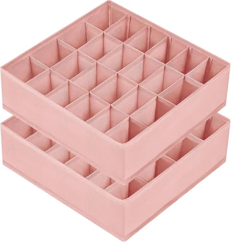 Miniatura 24 de Joyoldelf Organizador de cajones para calcetines, organizador de ropa interior, organizador de 16 celdas de tela, cajas de almacenamiento para Gris