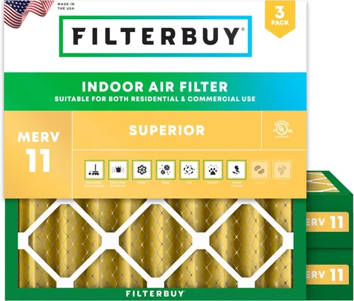 Miniatura 17 de Filterbuy Filtro de aire MERV 11 de 8 x 14 x 1 pulgadas para defensa de mascotas y alergias (paquete de 3), filtros electrostáticos plisados