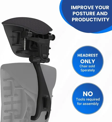 Miniatura 6 de Embody - Silla ergonómica de oficina con brazos totalmente ajustables con reposacabezas a juego (marco negro de equilibrio negro)