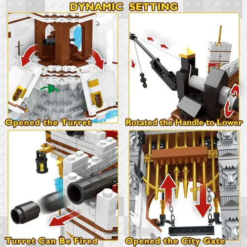 Miniatura 3 de JMBricklayer Conjuntos de Construcción de Castillo de Royal Bay, Kit de Construcción de Castillo Medieval Ideas 41109, Conjunto de Construcción MOC