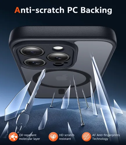 Miniatura 615 de FNTCASE Funda para iPhone 13 Pro-Max: Fundas magnéticas transparentes compatibles con Magsafe Slim anti amarillamiento protección contra caídas