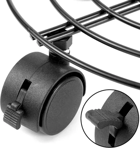 Miniatura 3 de KEILEOHO Paquete de 3 organizadores de metal para plantas de 10.6 pulgadas con ruedas, soportes resistentes para plantas, soporte rodante