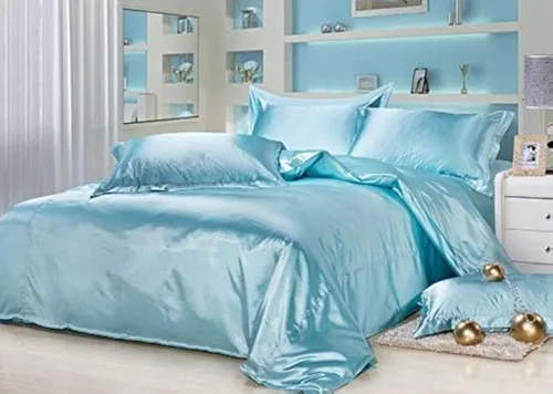 Miniatura 21 de 4 piezas de sábanas de satén 100% seda pura, lujosa colección de ropa de cama ultrasuave y suave, 19 pulgadas de profundidad, 1 sábana bajera, 1