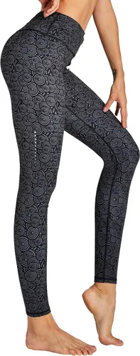 Miniatura 2 de COOLOMG Pantalones de yoga para mujer, mallas capri para correr, leggings de tiro bajo, entrenamiento, gimnasio con bolsillos ocultos