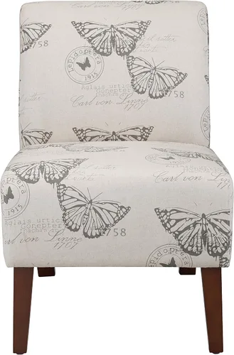 Miniatura 11 de Linon Butterfly - Silla de lirio de lino espresso oscuro, 21.5 pulgadas de ancho x 29.5 pulgadas de profundidad x 31.5 pulgadas de alto