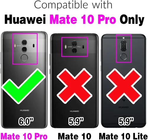 Miniatura 2 de Asuwish Funda de teléfono para Huawei Mate 10 Pro con protector de pantalla de vidrio templado y accesorios de celda de silicona suave delgada Azul