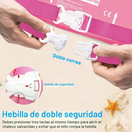 Miniatura 4 de Chriffer - Chaleco salvavidas para niños de 30 a 55 libras, flotadores con arnés de hombro con alas de brazo para niños y niñas de 2, 3, 4, 5, 6, 7