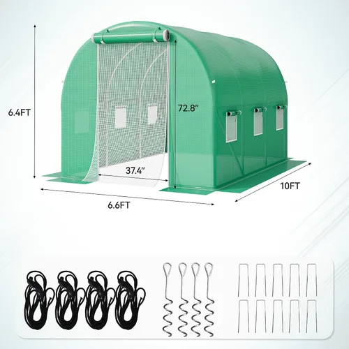 Miniatura 6 de YITAHOME Invernaderos de 26 x 10 x 7 pies, túnel de invernadero de alta resistencia, casas verdes, jardinería al aire libre, cuerdas de estaca