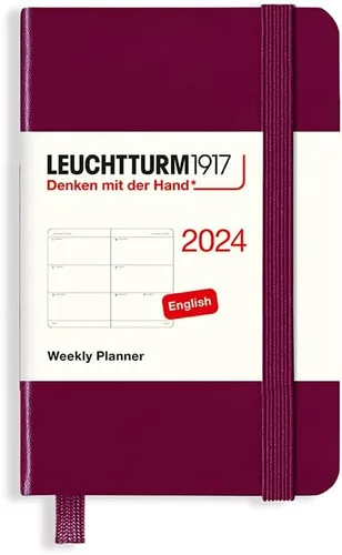 Miniatura 12 de LEUCHTTURM1917 - Agenda semanal 2024 con folleto adicional, bolsillo (A6) tapa dura, azul marino (1 de enero - 31 de diciembre de 2024)