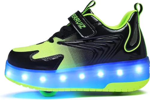 Miniatura 2 de Zapatos de rodillo recargables para niños y niñas de 6 a 14 años con luz LED, tenis para jugar al aire libre, cumpleaños
