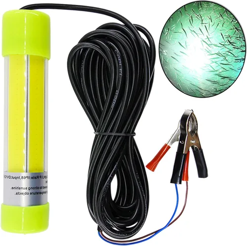 Miniatura 9 de Luz de pesca subacuática súper brillante de 16000 lúmenes, 20 W, 12 V, LED, sumergible, buscador de cebo de pesca nocturna, luz de caída profunda
