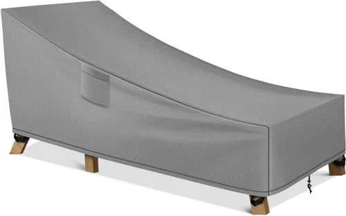 Miniatura 8 de WLEAFJ Funda impermeable para tumbona de patio, fundas resistentes para sillas de salón al aire libre, fundas negras duraderas para muebles