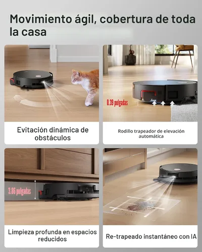Miniatura 7 de Yeedi Robot aspirador y trapeador S14 Plus, succión de 18,000 Pa, mopa con rodillo OZMO, ZeroTangle 2.0, sensor TruEdge 3D, estación todo en uno