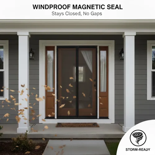Miniatura 6 de Puerta Mosquitera Magnética Premium, Malla Reforzada de Servicio Pesado, Tejido Ultra-Denso, Cierre Automático Suave, Mascotas y Niños – Manos