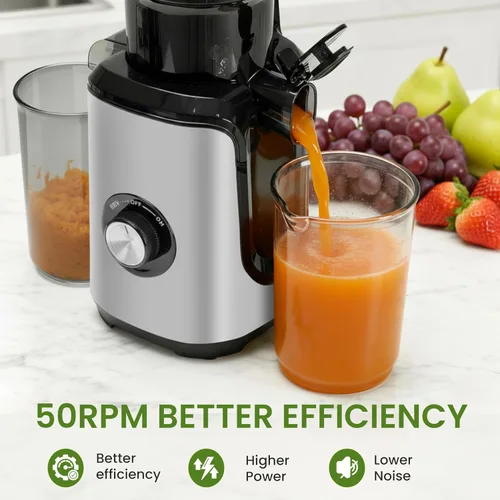 Miniatura 2 de Simple Deluxe Exprimidor de prensa en frío, máquinas exprimidoras de masticación lenta con canal de alimentación ancho, se adapta a frutas
