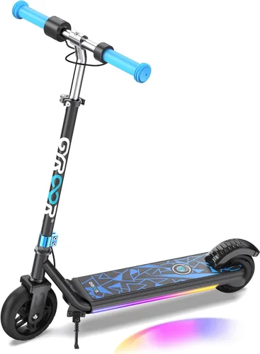 Miniatura 6 de Gyroor H30 Max Scooter eléctrico para niños, pantalla LED, potente motor de 150 W, sistema de freno doble, altura y velocidad ajustables