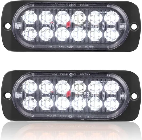 Miniatura 13 de Paquete de 2 luces traseras LED rojas de carcasa de aluminio, para remolque, freno y giro, cumple con DOT, impermeable, montaje en superficie, Rojo