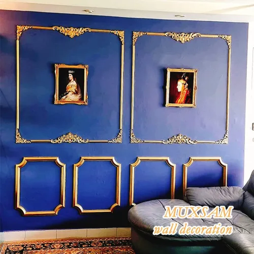 Miniatura 5 de MUXSAM Juego de 2 calcomanías decorativas de tallado en madera larga sin pintar, para pared, puerta, armario, armario, tocador, mantel, escalera