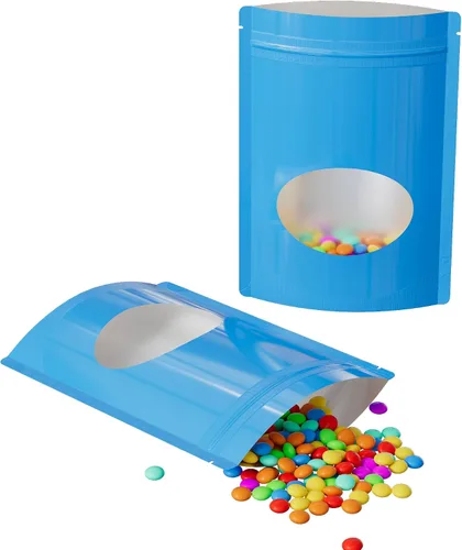 Miniatura 8 de Bolsa de doble cara de color mate/brillante con ventana redonda transparente (100 bolsas/paquete) (3.3 x 5.5 pulgadas, negro brillante)