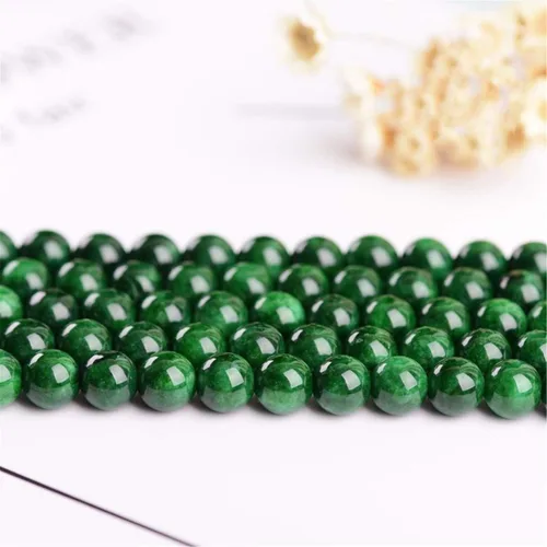 Miniatura 18 de Cuentas de calcedonia natural de 0.157 in a 0.551 in, cuentas de jade natural, cuentas sueltas para hacer joyas (YS01), 4mm