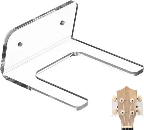 EXCEART Gancho de pared de guitarra acrílica transparente, gancho de montaje invisible para guitarra acústica/eléctrica, violín, ukelele, soporte