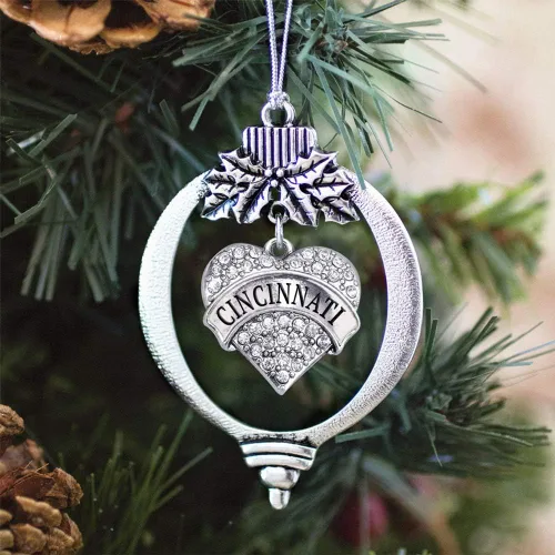 Miniatura 3 de Inspired Silver Adornos festivos de dije de corazón pave de plata con circonitas cúbicas