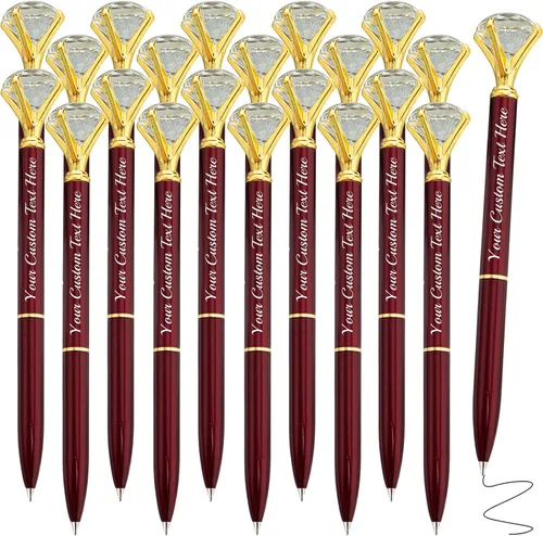 Miniatura 43 de Hasta 100 bolígrafos de diamante personalizados a granel con nombre, bolígrafo de impresión personalizada con logotipo de negocios grabado, mensaje